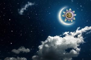 Hintergrund Mond Himmel Passionsblume